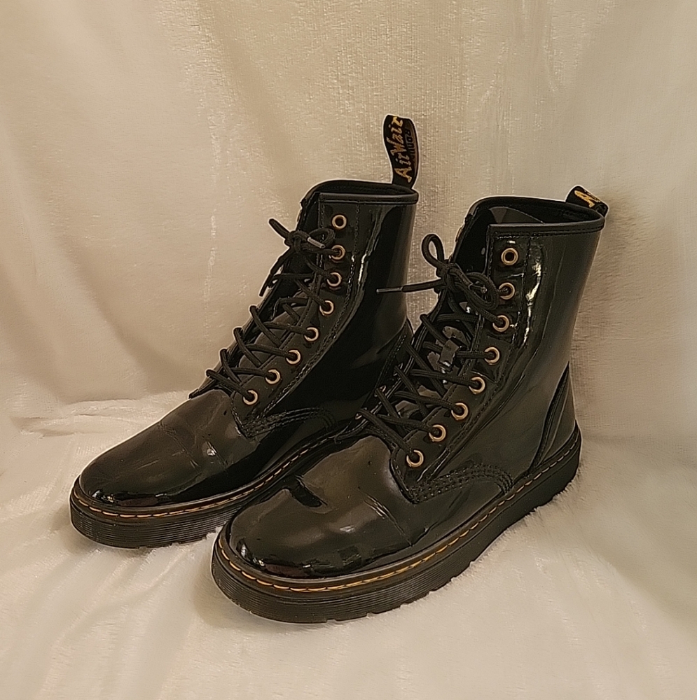 Dr. Marten's Zavala Boots Black Patent Leather Women's US11 EU43